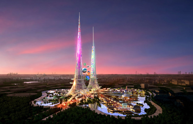 Las torres Phoenix en Wuhan (China), se venden como purificadoras del aire 