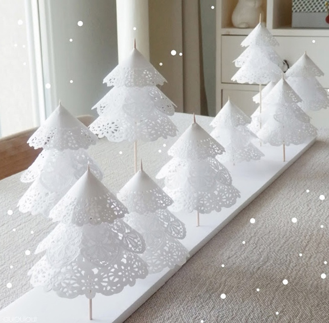 Cómo hacer originales arboles de Navidad con papel de pastelería