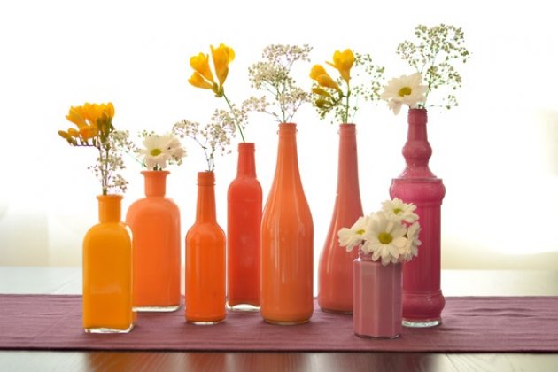 Botellas de cristal pintadas por dentro para decorar. Cómo pintar botellas de vidrio por dentro 