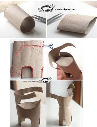 Divertidas formas de aprovechar un rollo de papel higiénico (Decoraciones para navidad: renos para el trineo de Papá Noel) 
