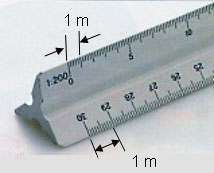 Las escalas, cómo medir una longitud en un plano 