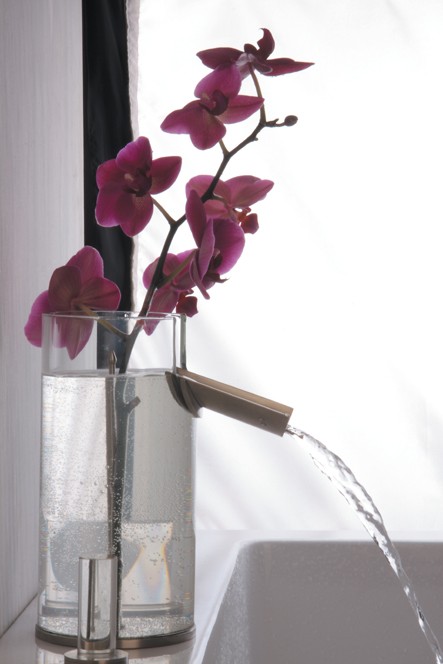 Un grifo camuflado dentro de un florero lleno de agua