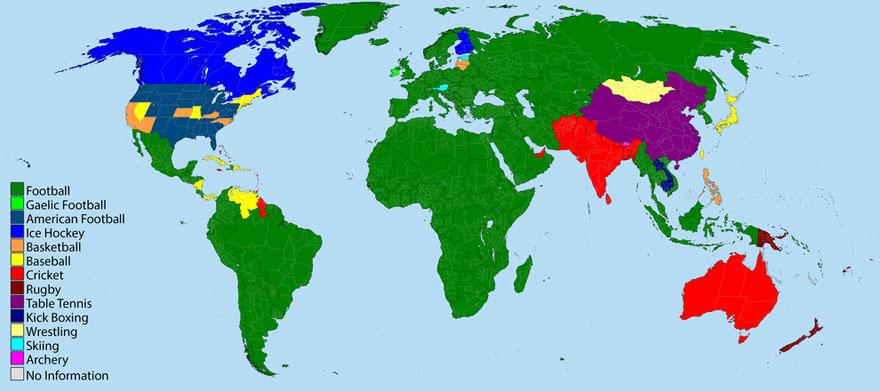 La idiosincrasia de distintos países del mundo vista a través de algunos mapas 